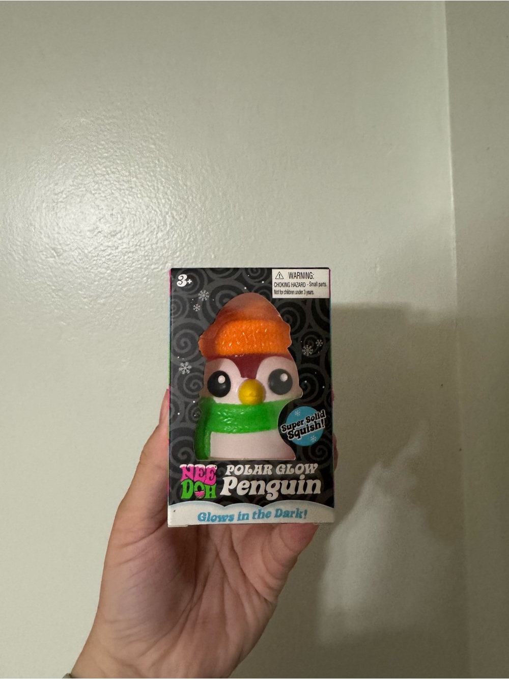 NeeDoh Polar Glow Penguin Plush Squishy Toy - Orange & Green